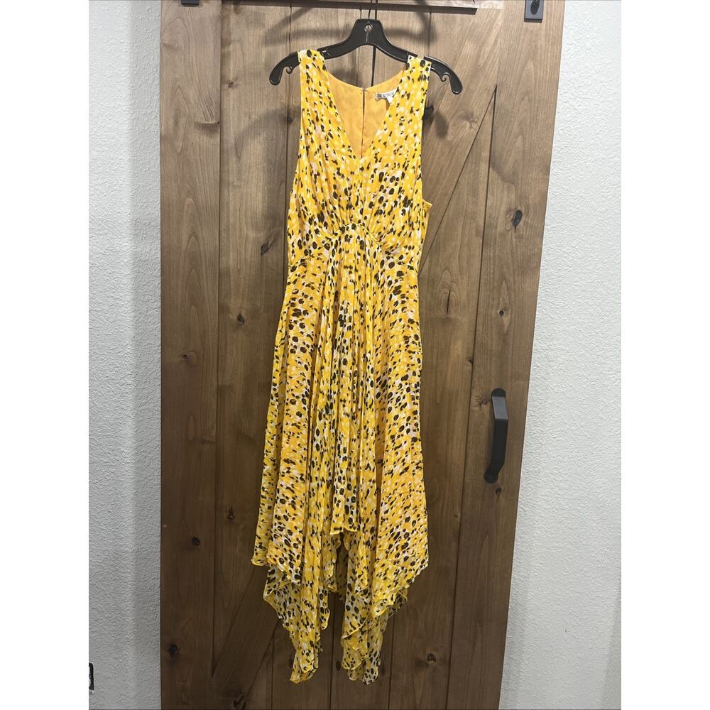 NWOT Derek Lam 10 Crosby Yellow Animal Print Handkerchief Maxi Dress Womens 10